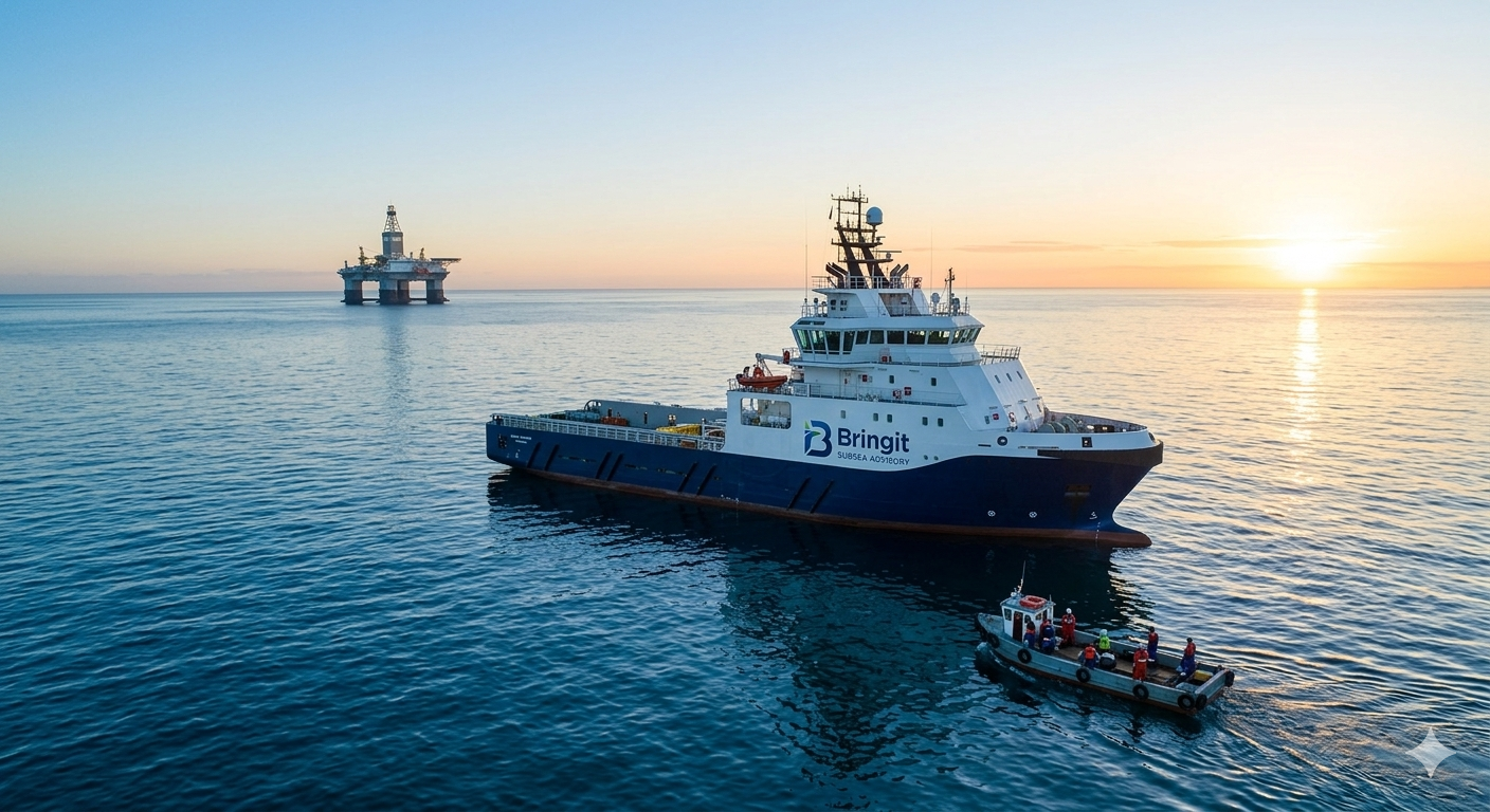 Embarcação Bringit Subsea Advisory em operação offshore